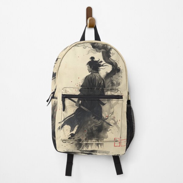Item preview, Silent Warrior Sumi E Samurai Japanese Ink Art Katana designed and sold by The Fine Print by BassAddict.