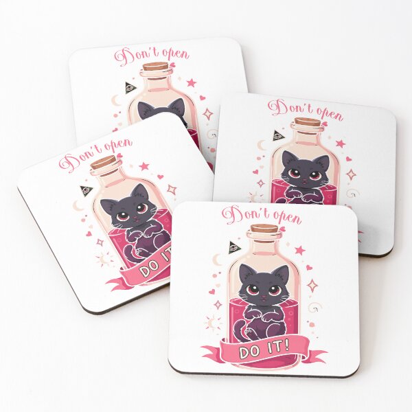 Item preview, Don't Open Do It Black Cat Potion Sticker | Cute Gothic Witchcore Halloween Cat Design designed and sold by Mahilis.
