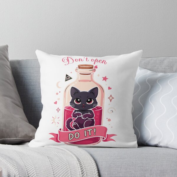 Item preview, Don't Open Do It Black Cat Potion Sticker | Cute Gothic Witchcore Halloween Cat Design designed and sold by Mahilis.