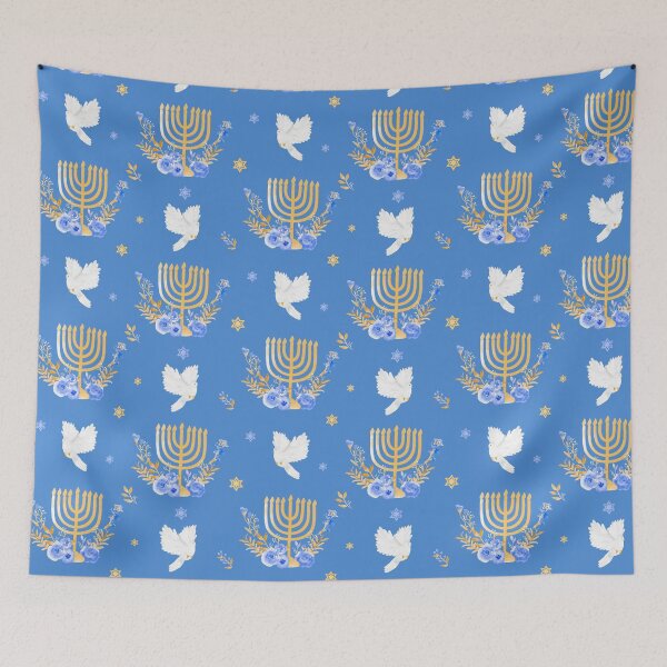 Item preview, Watercolor Hanukkah Pattern designed and sold by rdg-designs.