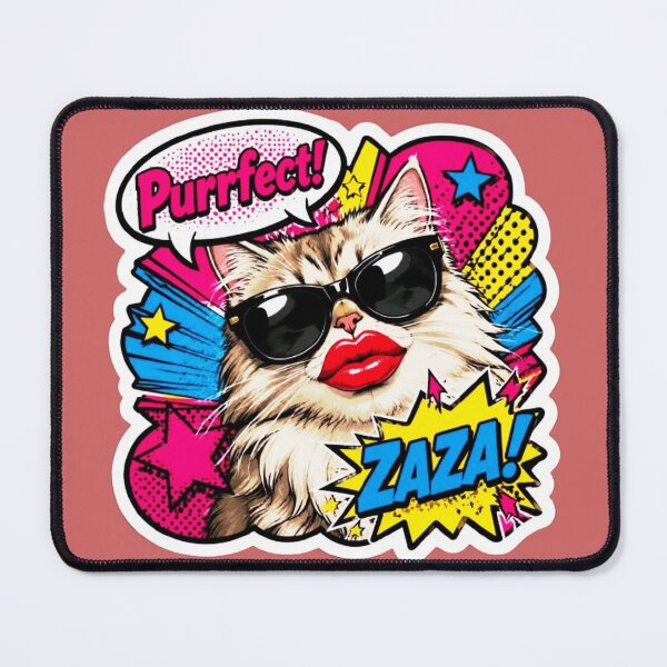 Item preview, Purrfect Cat Pop Art - Cool Sunglasses Cat with Red Lips ZAZA designed and sold by Natalia-Vlad.