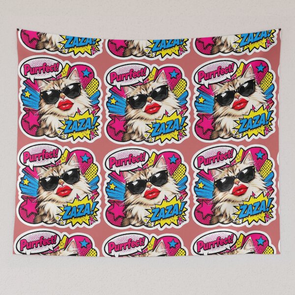Item preview, Purrfect Cat Pop Art - Cool Sunglasses Cat with Red Lips ZAZA designed and sold by Natalia-Vlad.