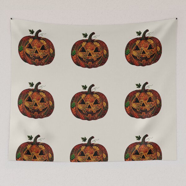 Item preview, Vintage Botanical Jack o Lantern - Cottagecore Halloween Pumpkin Art  designed and sold by Andreza NativeHue Oficial.