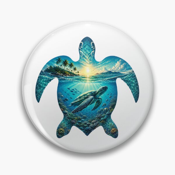 Item preview, Sea Turtle Double Exposure – Tropical Ocean designed and sold by OTSC.