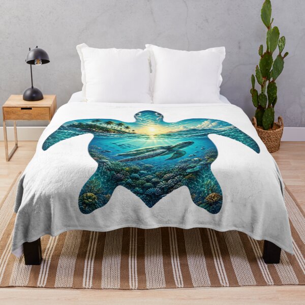 Item preview, Sea Turtle Double Exposure – Tropical Ocean designed and sold by OTSC.