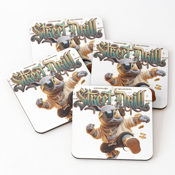 Item preview, Street Drill Rhinoceros - Hip Hop Urban Gold Streetwear designed and sold by HeartThaiStyle.