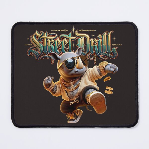 Item preview, Street Drill Rhinoceros - Hip Hop Urban Gold Streetwear designed and sold by HeartThaiStyle.