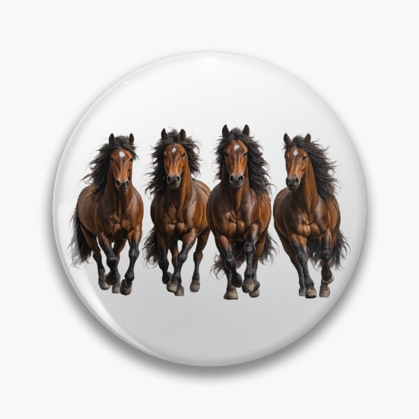 Item preview, Four Galloping Brown Horses – Realistic Horse Art designed and sold by SmikiM.