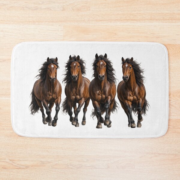 Item preview, Four Galloping Brown Horses – Realistic Horse Art designed and sold by SmikiM.