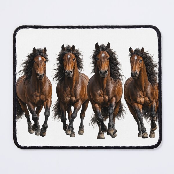 Item preview, Four Galloping Brown Horses – Realistic Horse Art designed and sold by SmikiM.