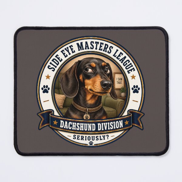 Item preview, Side Eye Masters League - Dachshund Division - Seriously?/Funny Dachshund Dog Badge Logo  designed and sold by Halejo68.