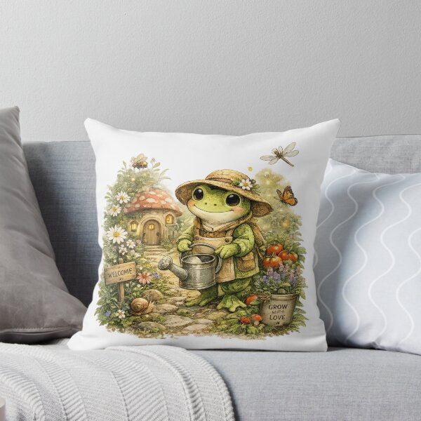 Item preview, Frog Gardener Cottage Watercolor designed and sold by Kaehaniz.