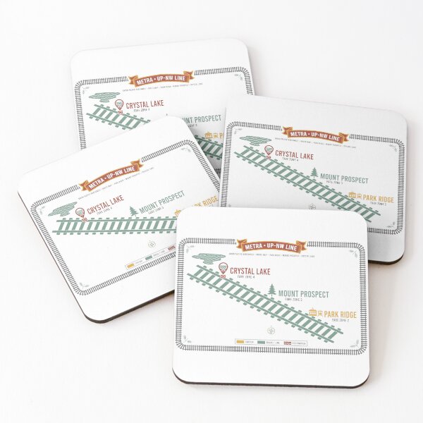 Item preview, Metra UP‑NW line map showing Crystal Lake route designed and sold by Rue Design Company.