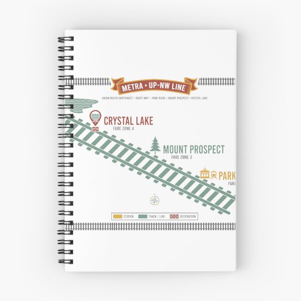 Item preview, Metra UP‑NW line map showing Crystal Lake route designed and sold by Rue Market.