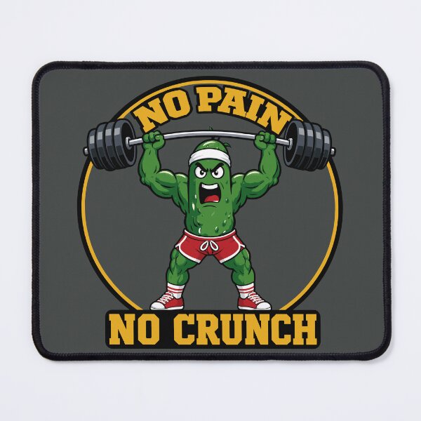 Item preview, No Pain No Crunch Funny Gym Pickle designed and sold by DigitalGlade.