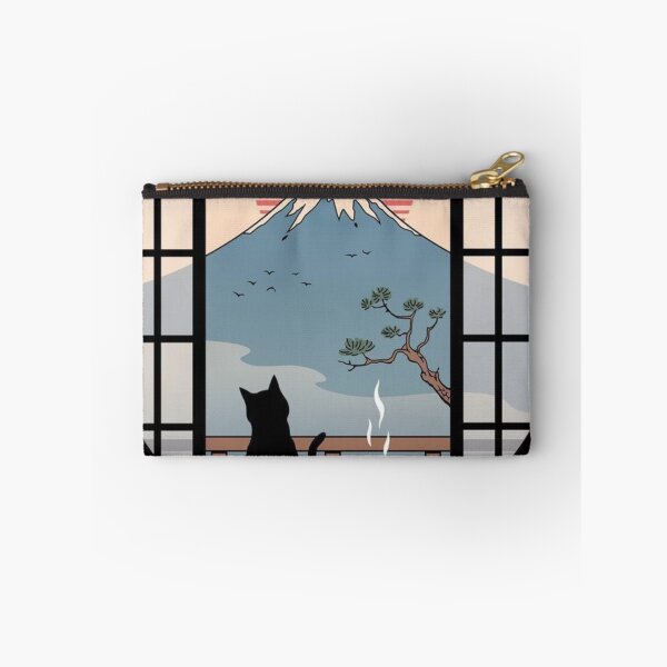 Item preview, Coffee cat with mointain Japanese in backgrounds designed and sold by CherryStuff.