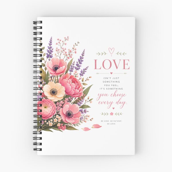 Item preview, Love Is Something You Choose Every Day | Romantic Floral Quote designed and sold by MissDJLI.