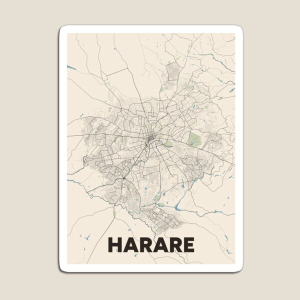 Item preview, Harare Map designed and sold by MapsNerd.