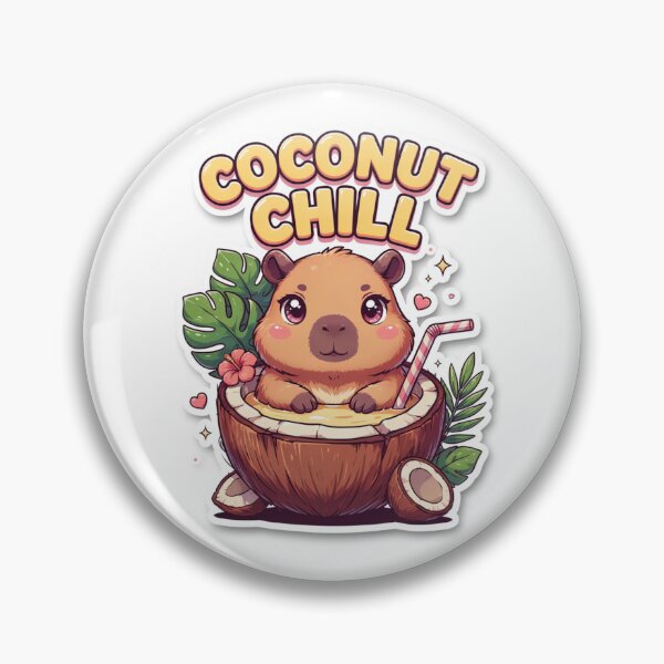 Item preview, Coconut Chill Capybara T-Shirt – Cute Kawaii Tropical Summer Animal Gift for Capybara Lovers & Cozy Girls designed and sold by GemBob Creations.