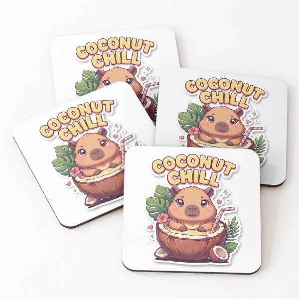 Item preview, Coconut Chill Capybara T-Shirt – Cute Kawaii Tropical Summer Animal Gift for Capybara Lovers & Cozy Girls designed and sold by GemBob Creations.