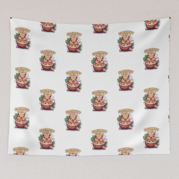 Item preview, Coconut Chill Capybara T-Shirt – Cute Kawaii Tropical Summer Animal Gift for Capybara Lovers & Cozy Girls designed and sold by GemBob Creations.