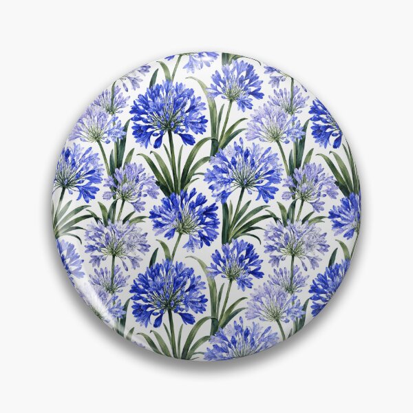 Item preview, Agapanthus Blue Globe Watercolor Seamless Floral Pattern designed and sold by Inkworksbyshery.