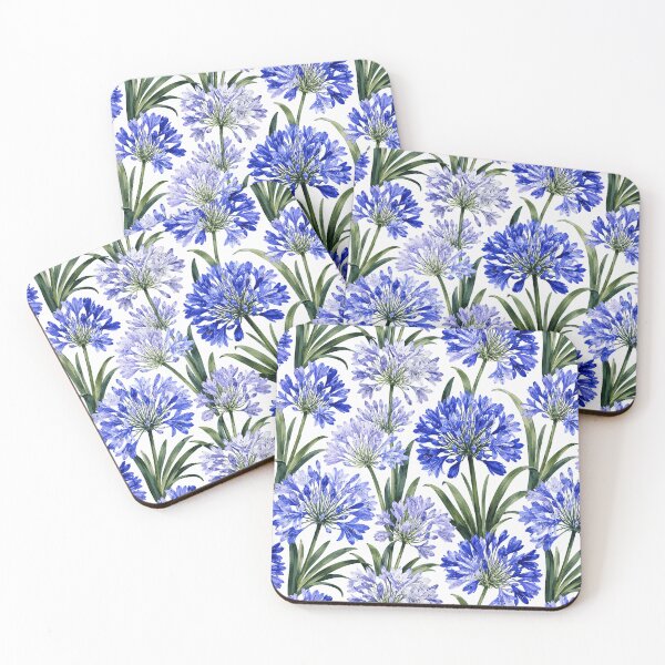 Item preview, Agapanthus Blue Globe Watercolor Seamless Floral Pattern designed and sold by Inkworksbyshery.