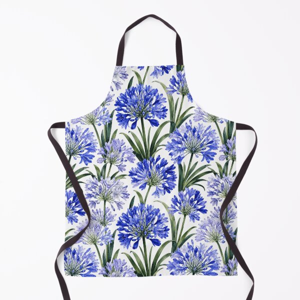 Item preview, Agapanthus Blue Globe Watercolor Seamless Floral Pattern designed and sold by Inkworksbyshery.