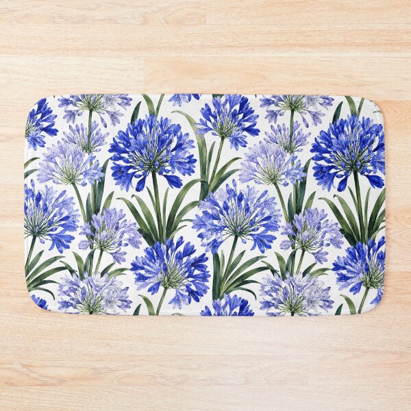 Item preview, Agapanthus Blue Globe Watercolor Seamless Floral Pattern designed and sold by Inkworksbyshery.