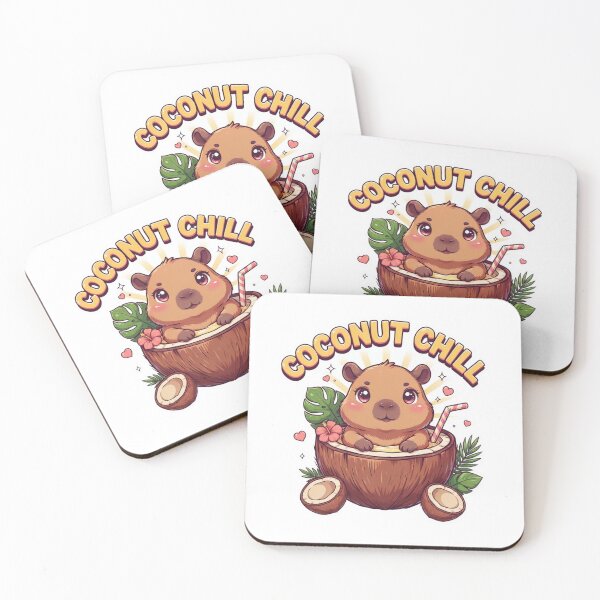 Item preview, Coconut Chill Capybara T-Shirt – Cute Kawaii Tropical Summer Animal Gift for Capybara Lovers, Beach Lovers & Cozy Girls designed and sold by GemBob Creations.