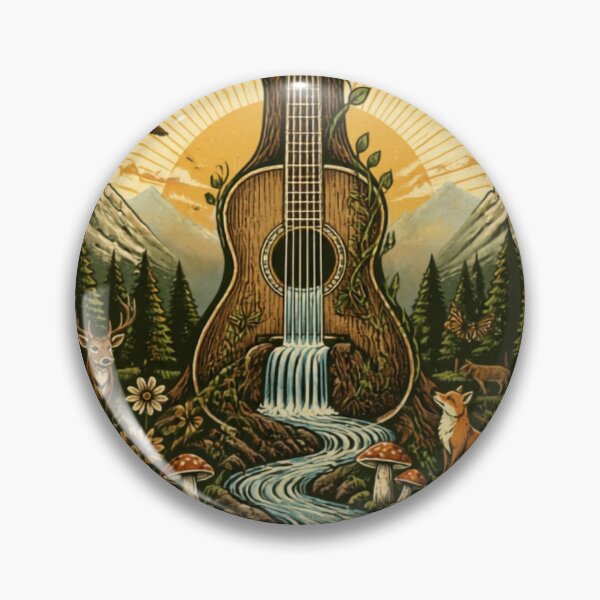 Item preview, Nature Plays the Best Music | Vintage Acoustic Guitar Forest Landscape T-Shirt Design designed and sold by Elite Wall Art.