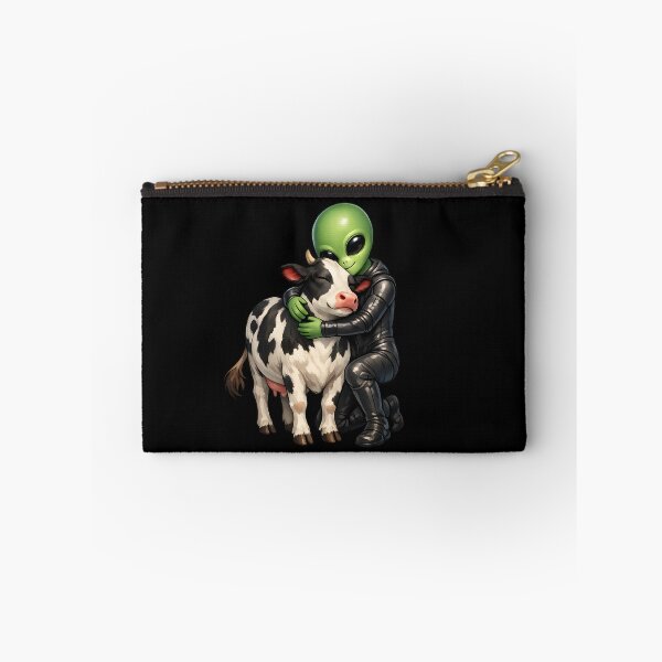 Item preview, Alien Hugging His Pet Cow – Cute Sci-Fi Friendship Illustration designed and sold by builtforyou.