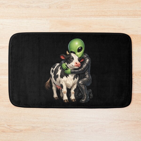 Item preview, Alien Hugging His Pet Cow – Cute Sci-Fi Friendship Illustration designed and sold by builtforyou.