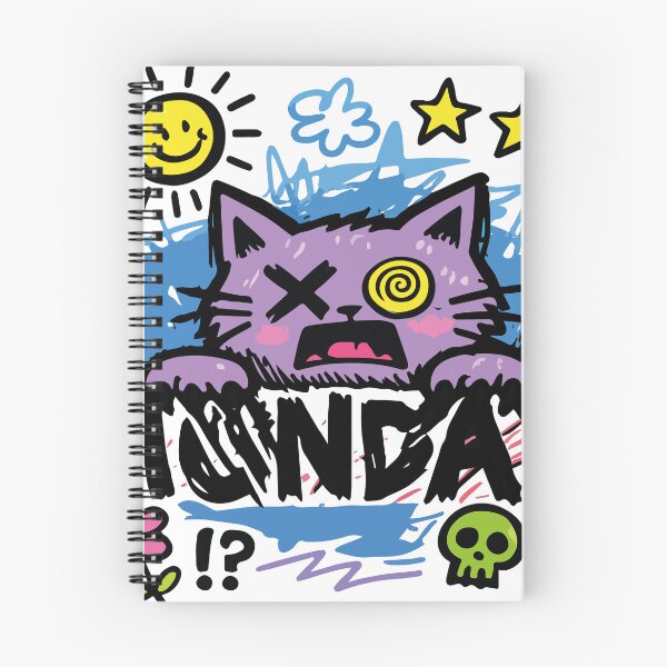 Item preview, Grumpy Purple Cat vs Monday – Funny Chaotic Doodle Cartoon designed and sold by aswan2000.
