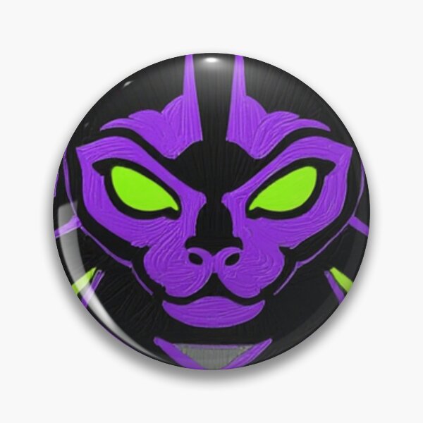 Item preview, Cyberpunk Cat Logo Neon Purple and Green Gaming Mascot designed and sold by The Emoji Vibe.