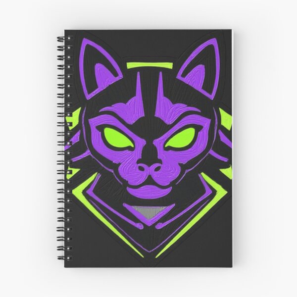 Item preview, Cyberpunk Cat Logo Neon Purple and Green Gaming Mascot designed and sold by The Emoji Vibe.