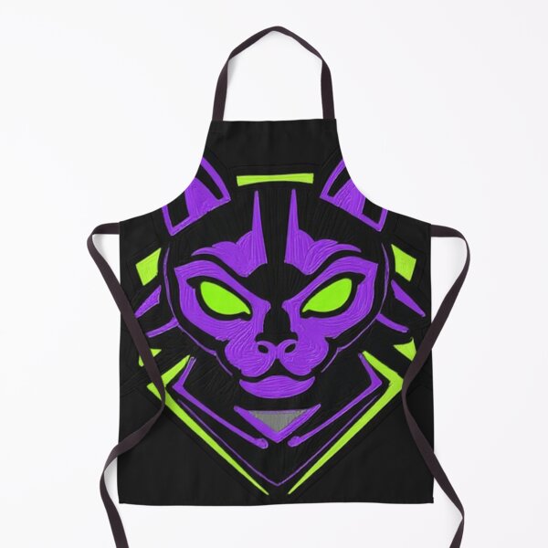 Item preview, Cyberpunk Cat Logo Neon Purple and Green Gaming Mascot designed and sold by The Emoji Vibe.