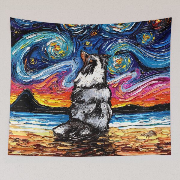 Item preview, Merle Shetland Sheepdog Night designed and sold by AjaTrier.