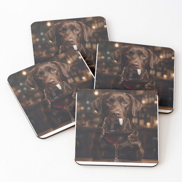 Item preview, Funny Wine Dog | Chocolate Labrador Drinking Red Wine | Labrador Retriever Lover | Wine Lover Gift designed and sold by MS Pod Studio.