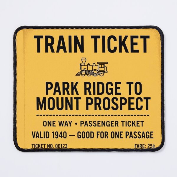 Item preview, Train ticket from Park Ridge to Mount Prospect designed and sold by Rue Design Company.