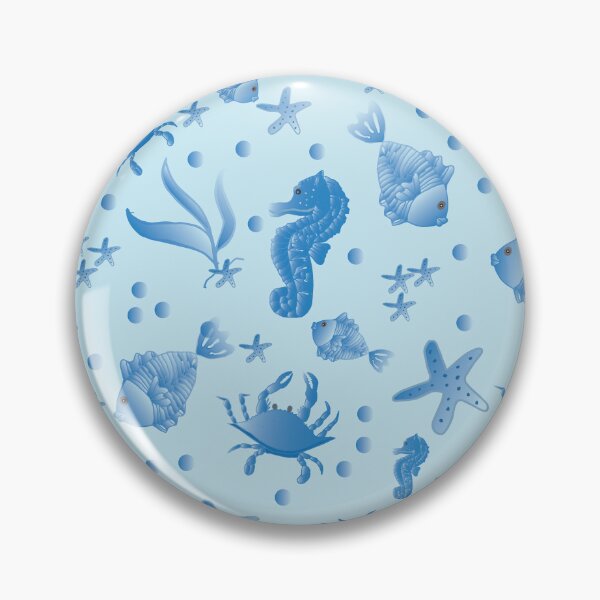 Item preview, Seahorses, Starfish, Fish, and Crabs in Blue designed and sold by Nana Dancer Designs.