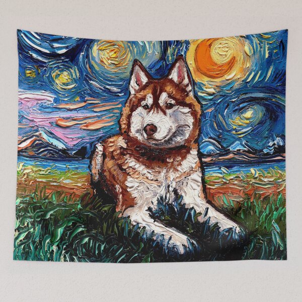 Item preview, Red Husky Night designed and sold by AjaTrier.