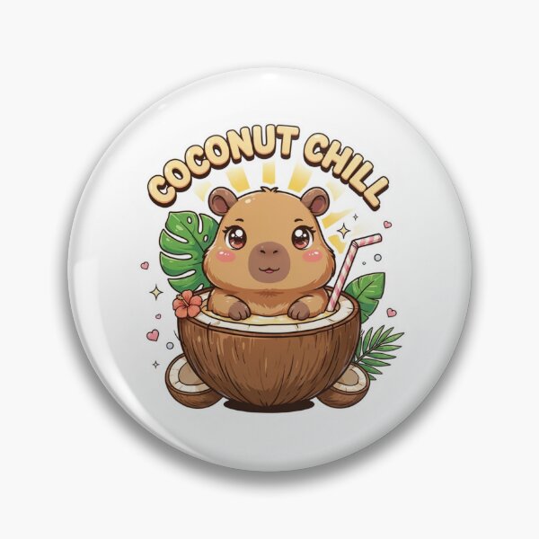 Item preview, Coconut Chill Capybara T-Shirt – Cute Kawaii Tropical Animal Gift for Capybara Lovers, Beach Lovers & Summer Vacation Fans designed and sold by GemBob Creations.