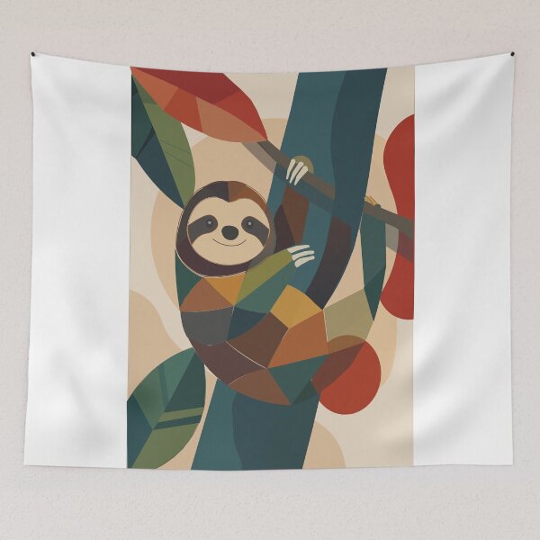 Item preview, Low-Poly Sloth Wall Art designed and sold by MahnoorDesigns.