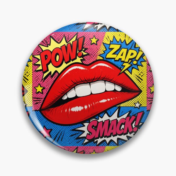 Item preview, Pop Art Red Lips POW ZAP SMACK - Retro Comic Book Style designed and sold by Natalia-Vlad.