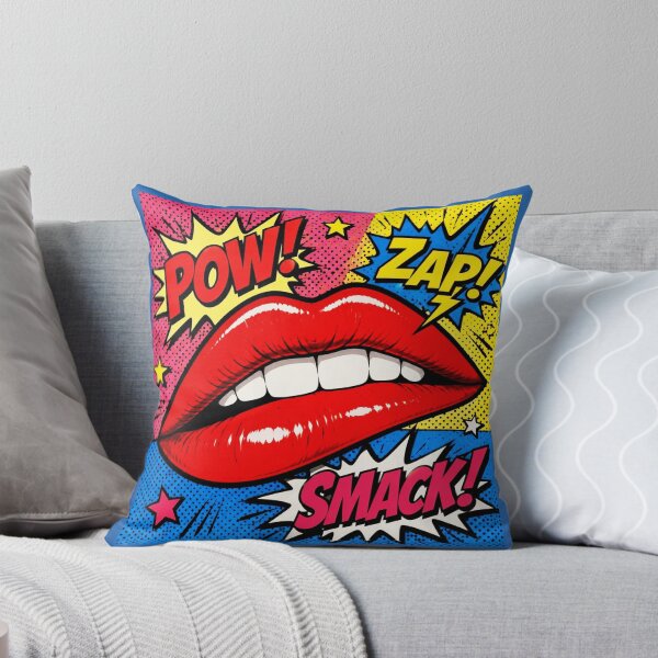 Item preview, Pop Art Red Lips POW ZAP SMACK - Retro Comic Book Style designed and sold by Natalia-Vlad.