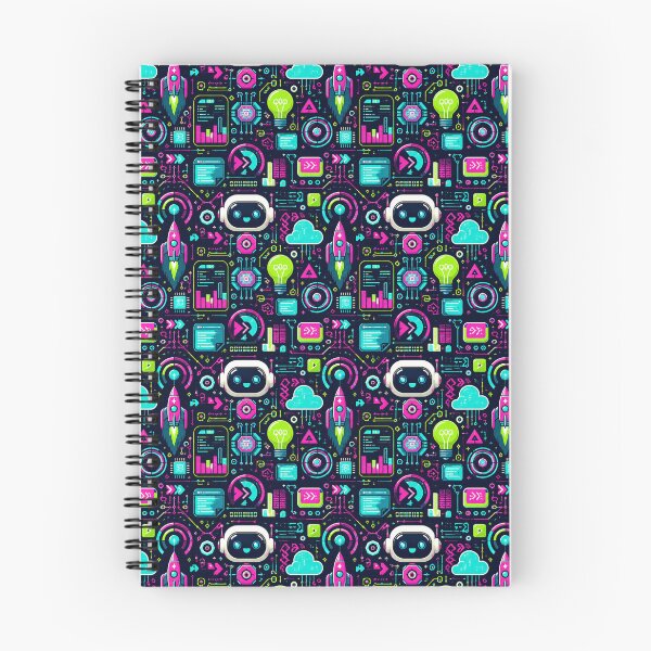 Item preview, Cute Neon Tech Innovation Pattern designed and sold by GalacticLabs.