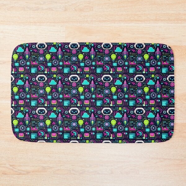 Item preview, Cute Neon Tech Innovation Pattern designed and sold by GalacticLabs.