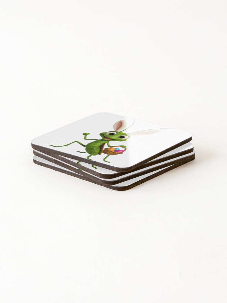 Thumbnail 4 of 5, Coasters (Set of 4), Easter Stick Insect designed and sold by Sillytoe.