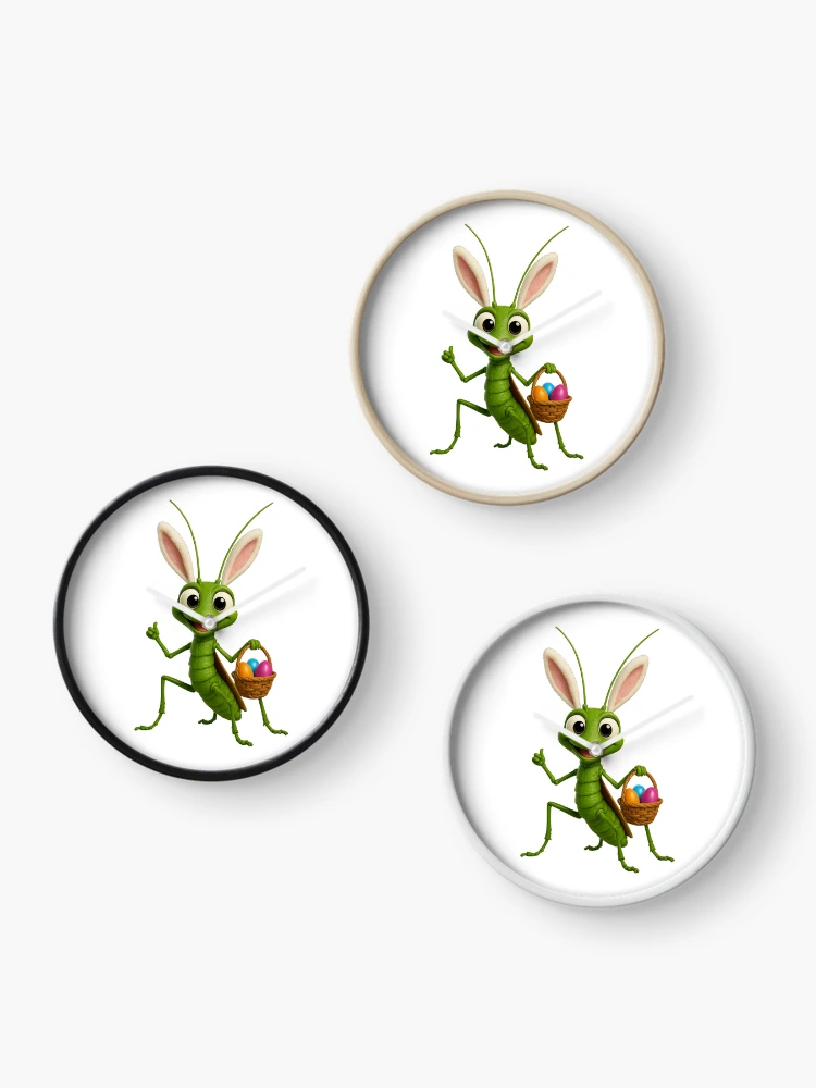 Thumbnail 3 of 4, Clock, Easter Stick Insect designed and sold by Sillytoe.